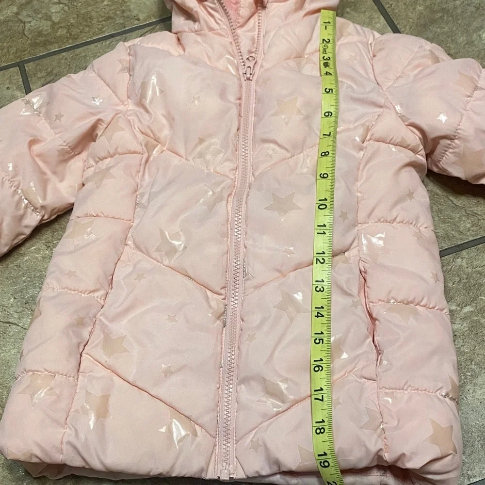 Swiss Tech Light Pink Kids XS Lined Puffer Jacket with Stars